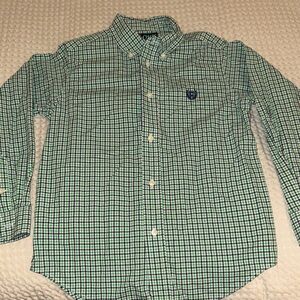 Chaps Green Plaid Kids Button Down Shirt